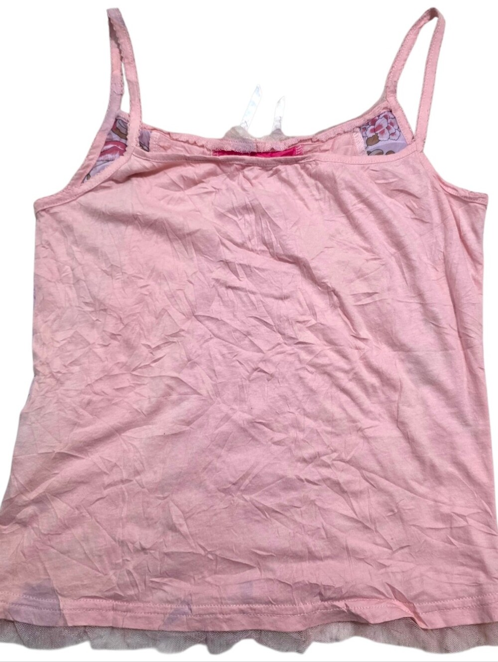 Japanese brand pink floral mesh multicolor Whimsygoth fairy tulle camisole - Picture 3 of 6